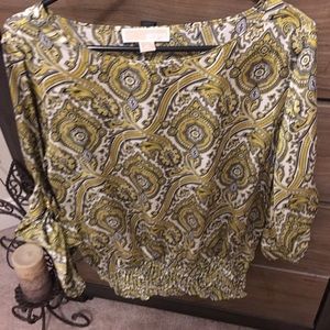 MK Greyish yellow blouse EUC size M